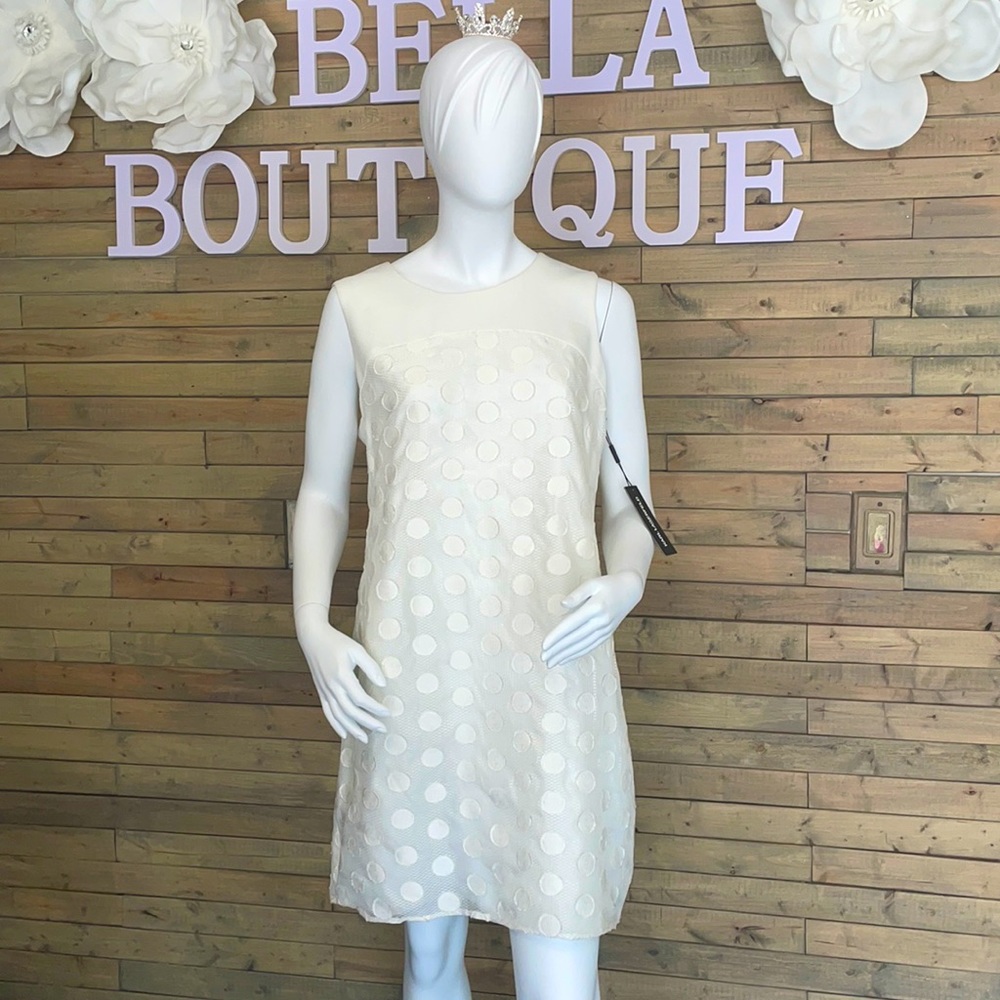 Karl Lagerfeld Paris Ivory Dress Circle appliqués